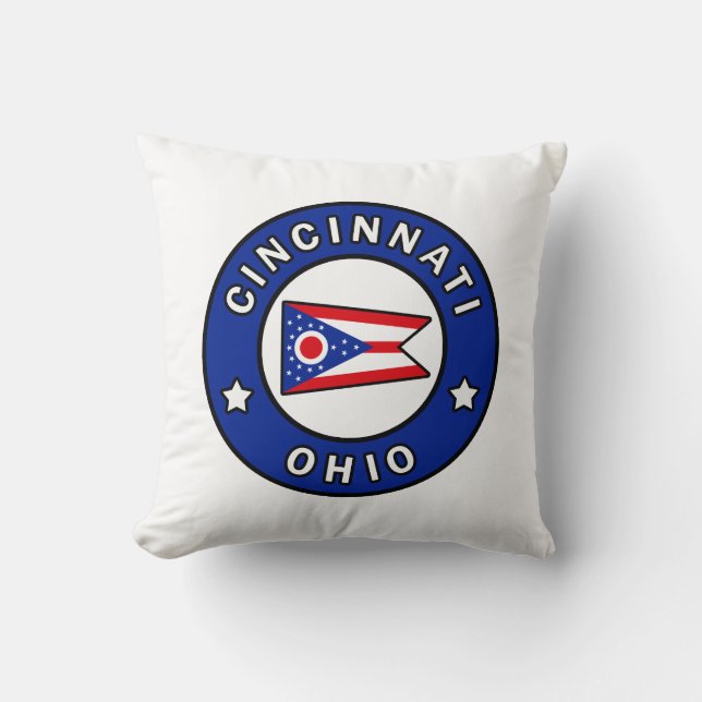 Cincinnati Ohio Throw Pillow (Front)