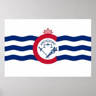 Cincinnati, Ohio, United States flag Poster