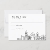 Cincinnati, Ohio Wedding | Stylized Skyline RSVP