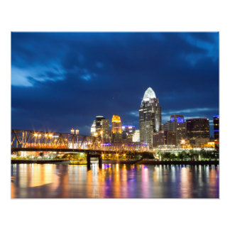 Cincinnati Skyline at Night Photo Print