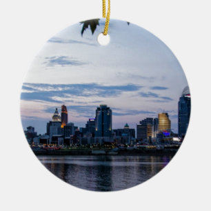 Cincinnati Skyline Ceramic Ornament