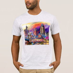 Cincinnati Skyline Graffiti Art  T-Shirt