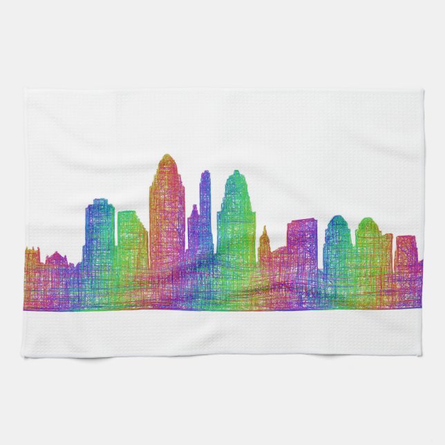 Cincinnati skyline kitchen towel (Horizontal)
