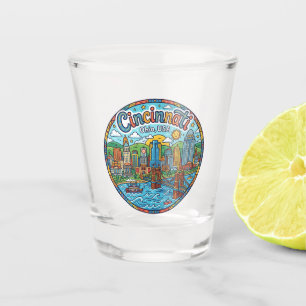 Cincinnati Skyline, Ohio, USA Ohio Shot Glass