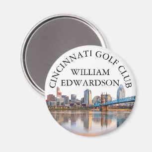 Cincinnati Skyline Personalized Golf Club Name Magnet