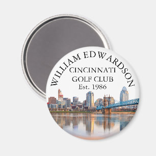 Cincinnati Skyline Personalized Golf Club Name Magnet