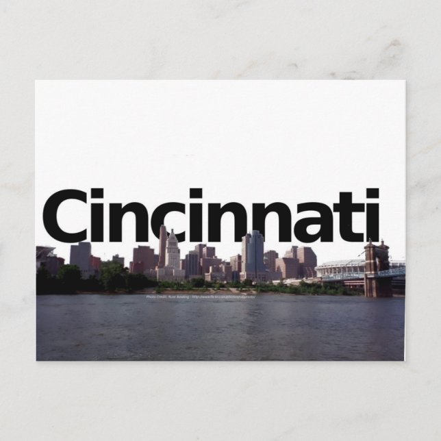 Cincinnati Skyline with Cincinnati in the sky abov Postcard (Front)