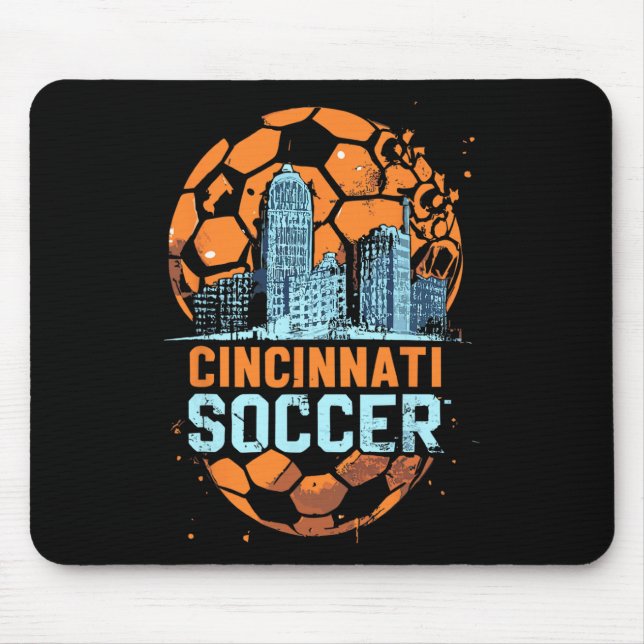 Cincinnati Soccer City Skyline Cool Cincy 513  Mouse Pad (Front)