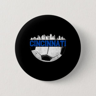 Cincinnati Soccer Distressed Cincy nati 2 Inch Round Button