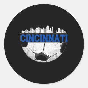 Cincinnati Soccer Distressed Cincy nati  Classic Round Sticker