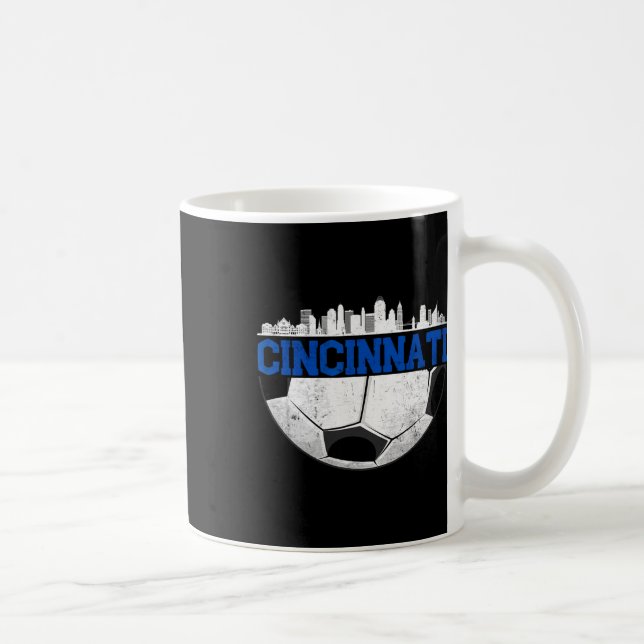 Cincinnati Soccer Distressed Cincy nati  Coffee Mug (Right)