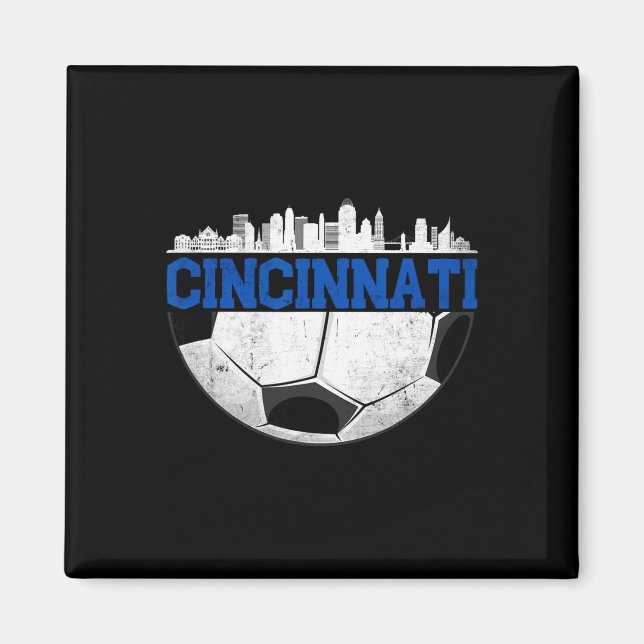 Cincinnati Soccer Distressed Cincy nati  Magnet (Front)