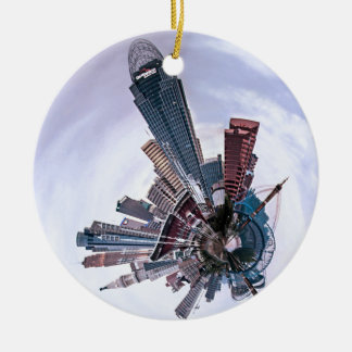 Cincinnati with a Spin! Ceramic Ornament
