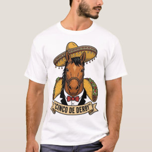 Cinco de Derby Horse Taco Sombrero Vintage Design T-Shirt