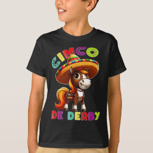 Cinco De Derby Party Horse Racing Poncho Sombrero  T-Shirt