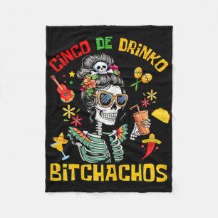 Cinco De Drinko Achos Cinco De Mayo Drinking  Fleece Blanket