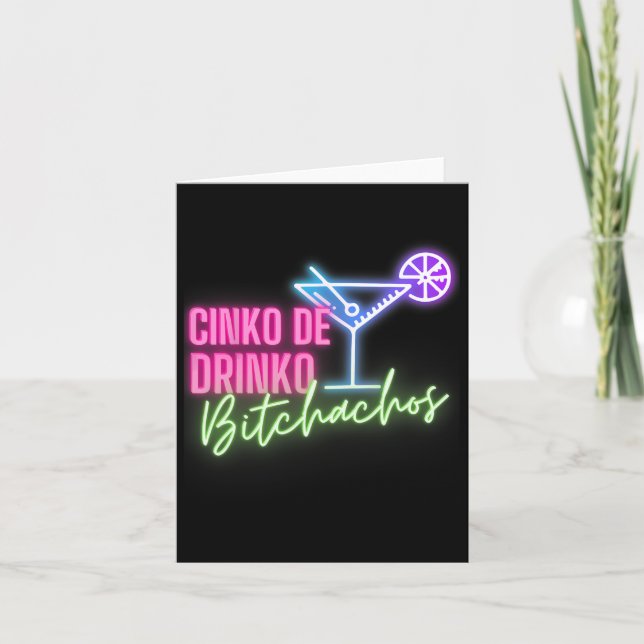 Cinco De Drinko Achos Funny Cinco De Mayo Drinking Card (Front)