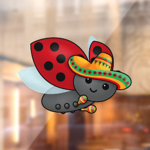 Cinco de May Ladybug Window Cling