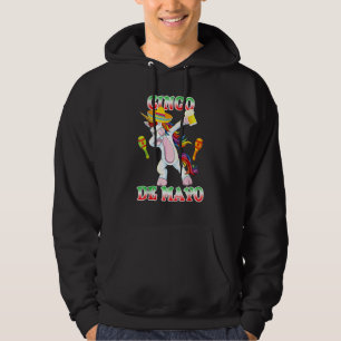 Cinco De Mayo 2022 Dabbing Unicorn Sombrero Beer Hoodie