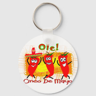 Cinco de Mayo 3 Dancing Chilli Peppers-Adorable Keychain