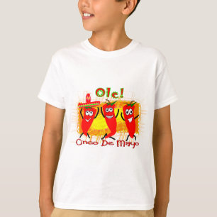 Cinco de Mayo 3 Dancing Chilli Peppers-Adorable T-Shirt