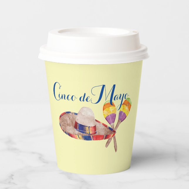 Cinco de Mayo 8oz Paper Cup, Lid: Lid Paper Cups (Front)