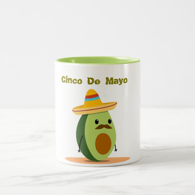 Cinco De Mayo Avocado Two-Tone Coffee Mug (Center)