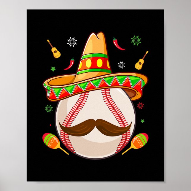 Cinco De Mayo Baseball Mom Mexican Fiesta Poster (Front)