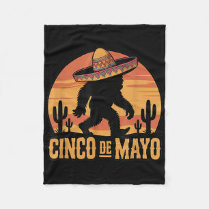 Cinco De Mayo Bigfoot Sombrero Desert Sunset Fleece Blanket