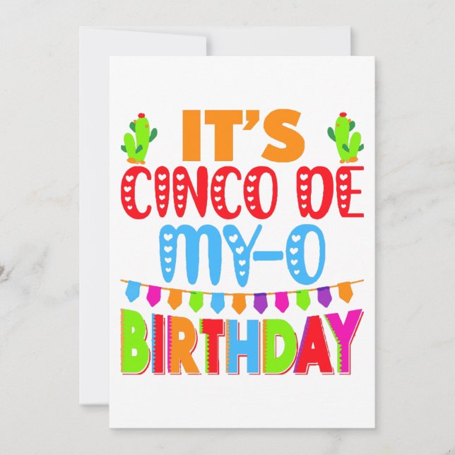 cinco de mayo birthday funny pun invitation (Front)