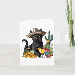 Cinco De Mayo Black Cat Mexican Cuisine Black Cat Card