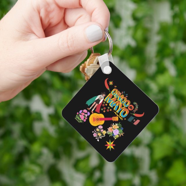 Cinco De Mayo black Keychain (Hand)