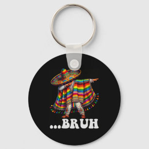 Cinco De Mayo Bruh Mexican Boy Dabbing Sombrero Po Keychain