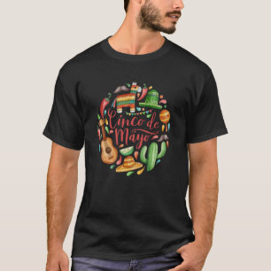 Cinco De Mayo Burritos Mexico Tacos and Avocado 2 T-Shirt