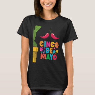 Cinco De Mayo Burritos  Mexico Tacos and Avocado   T-Shirt