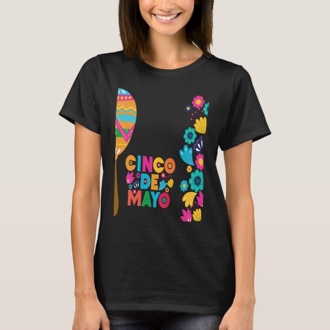 Cinco De Mayo Burritos  Mexico Tacos and Avocado   T-Shirt (Front)