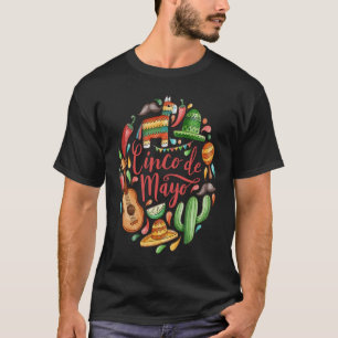 Cinco De Mayo Burritos Mexico Tacos and Avocado T-Shirt
