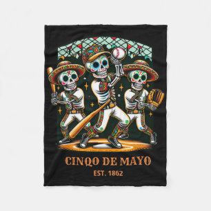 Cinco De Mayo Bysebyll Skeletons  Fleece Blanket