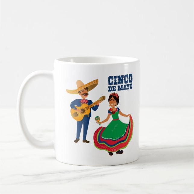 Cinco de mayo cactus - Cinco De Mayo Coffee Mug (Left)