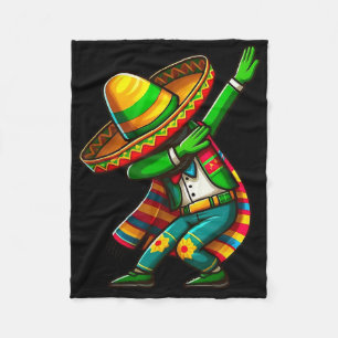 Cinco De Mayo Cactus Mexican Poncho Sombrero Hat B Fleece Blanket