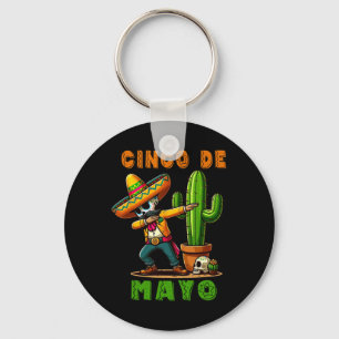 Cinco De Mayo Cactus Mexican Poncho Sombrero Hat B Keychain