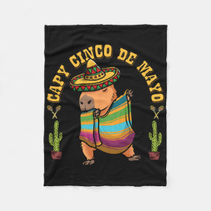 Cinco De Mayo Capybyras Mexican Capybyra Kids Men  Fleece Blanket