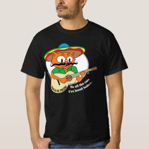 Cinco De Mayo Cartoon Moustache Cat Funny T-Shirt