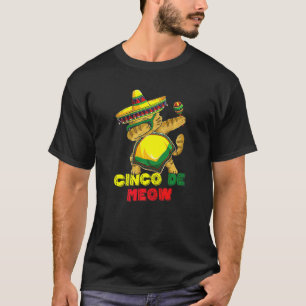 Cinco De Mayo Cat Cat Kitten Dab Cinco De Meow T-Shirt