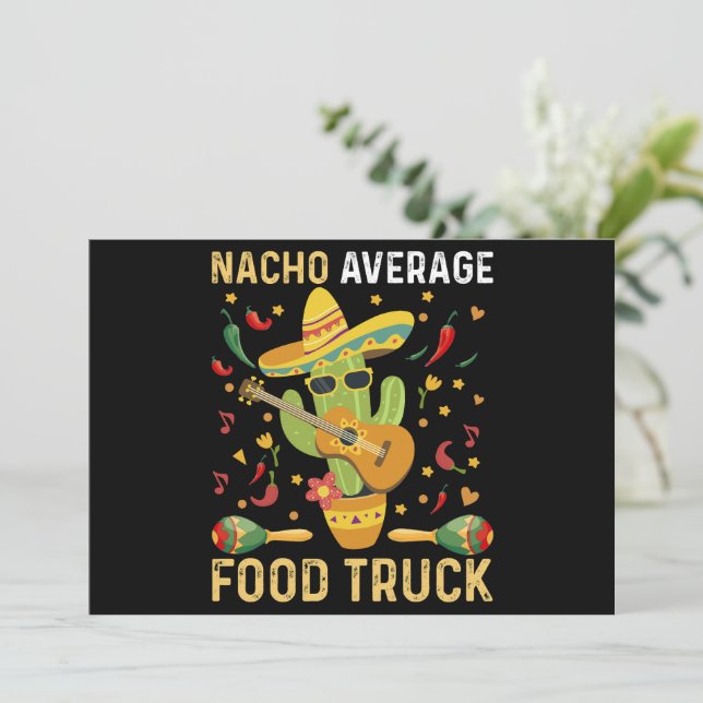 Cinco De Mayo Chef Nacho Average Food Truck Invitation (Standing Front)