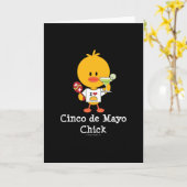 Cinco de Mayo Chick Greeting Card (Yellow Flower)