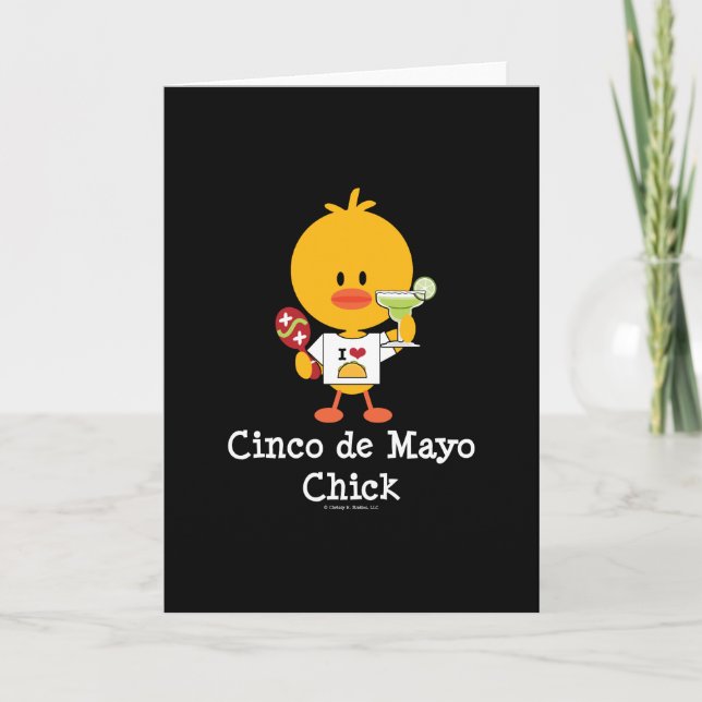 Cinco de Mayo Chick Greeting Card (Front)