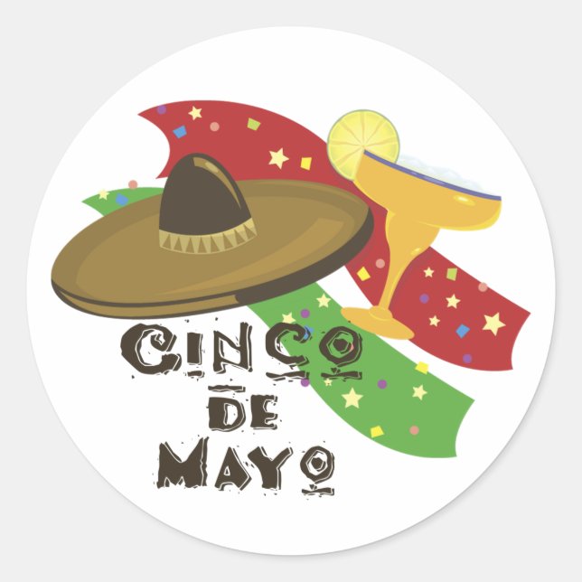 Cinco de Mayo Classic Round Sticker (Front)