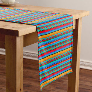Cinco de Mayo Colorful Mexican Stripes Medium Table Runner