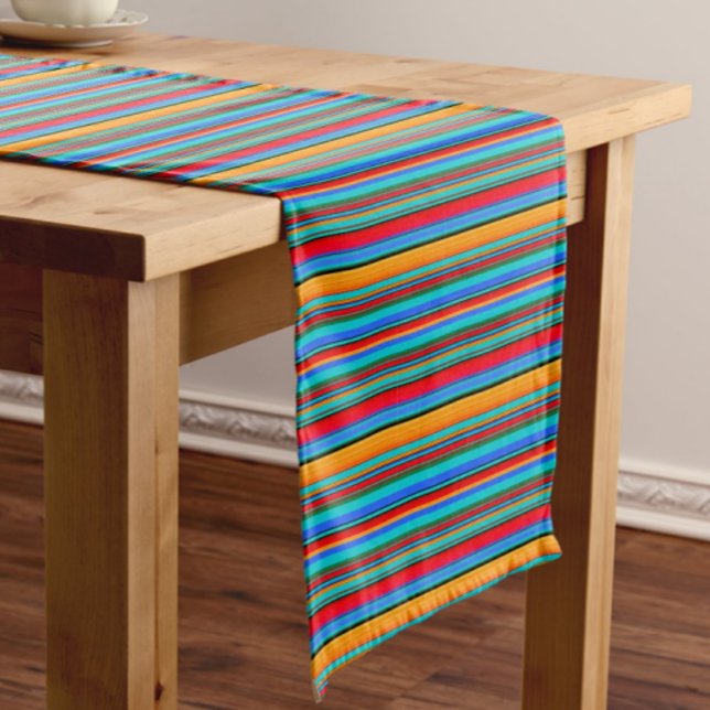 Cinco de Mayo Colorful Mexican Stripes Medium Table Runner (Creator Uploaded)